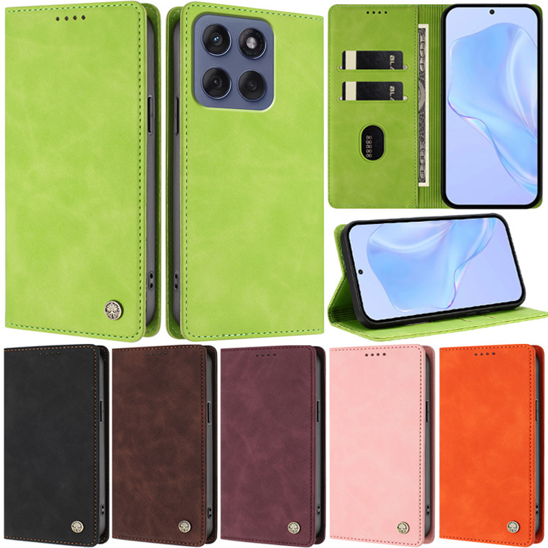 Vỏ Sang Trọng Cho Motorola Moto G15 G05 G75 G55 Edge 60 5G G Stylus 5G 2025 Edge 5G 2025 Retro Ví Da