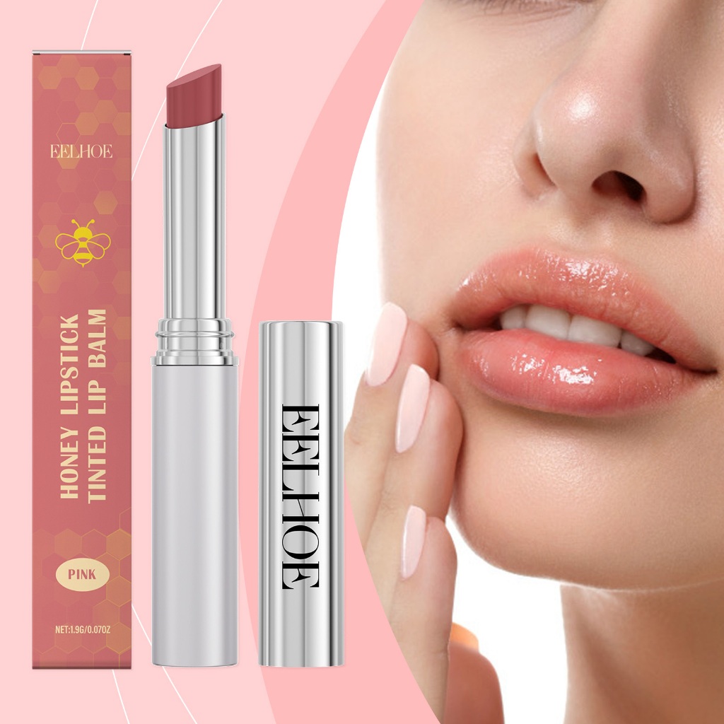 EELHOE Màu Hồng Dưỡng Ẩm Mật Ong Son Môi Dưỡng Ẩm Mềm Mại Son Môi Tạo Dưỡng Ẩm Son Bóng