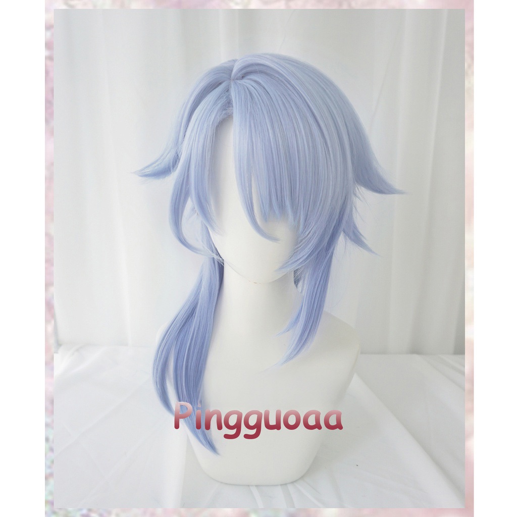 Genshin Impact Kamisato Ayato Cosplay Tóc Giả Dài 50cm Tóc Chịu Nhiệt Anime Đảng Tóc Giả