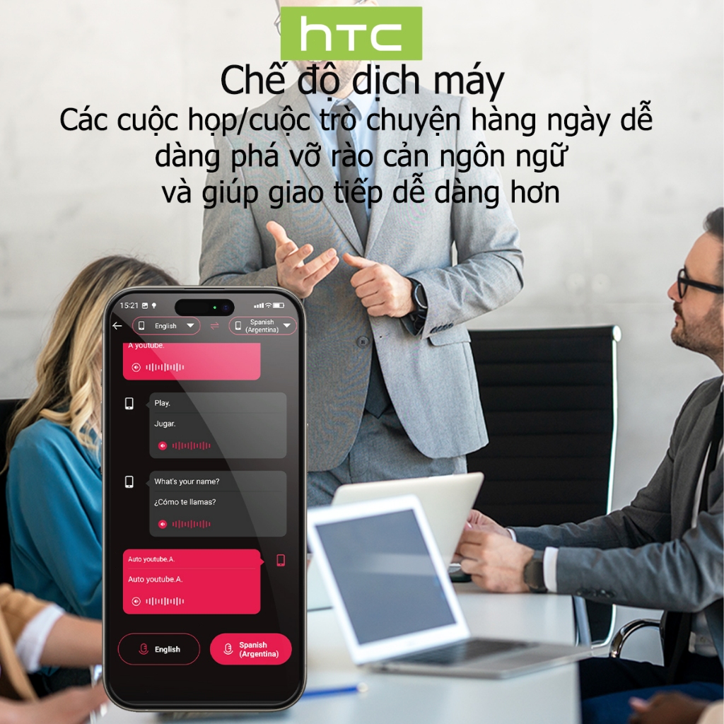 HTC NE38 Tai nghe dịch thuật Tai nghe Bluetooth 6.0 hỗ trợ dịch 134 ngôn ngữ, tai nghe không dây Bluetooth có micrô, hộp sạc trong suốt, chống nước IPX5 | BigBuy360 - bigbuy360.vn