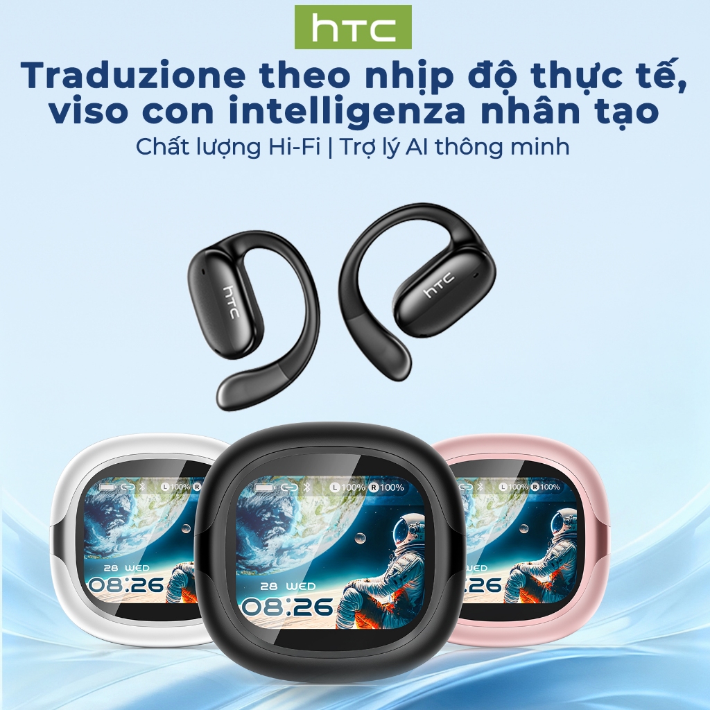 HTC NE58 Tai nghe Bluetooth Tai nghe dịch thuật AI Âm thanh Hi-Fi Chống nước IPX5 Điều khiển màn hình Micrô tích hợp | BigBuy360 - bigbuy360.vn