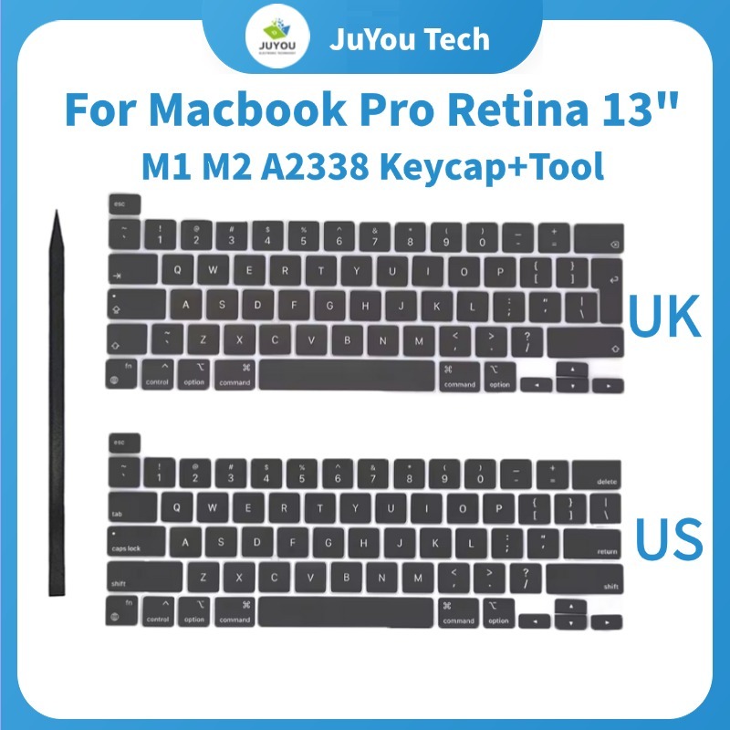 Mới A2338 M1 M2 Phím Bàn Phím Keycaps Cho Macbook Pro 13 "A2338 Keycap Key Cap US UK 2020 2022 Năm