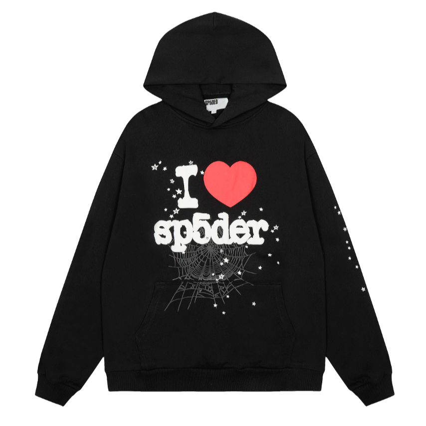 Áo nỉ có mũ trùm đầu in hình SP5DER thời trang