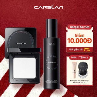  【Combo Carslan Phấn nén Black magnetic 8g + Xịt khoá nền Black magnetic trang điểm 100ML 