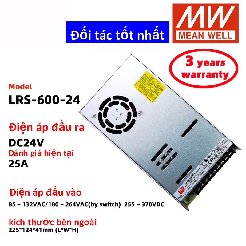 Mean WELL LRS-600-24 DC24V 25A LRS-600-12 LRS-600-5 LRS-600-36 LRS-600-48 Bộ nguồn chuyển mạch Nguồn