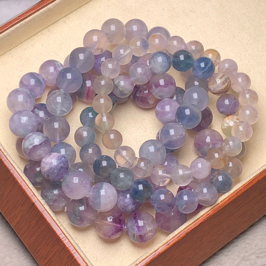 Vòng tay Fluorite tự nhiên 8 / 9 / 10 / 11 / 12mm - Fluorite Glow