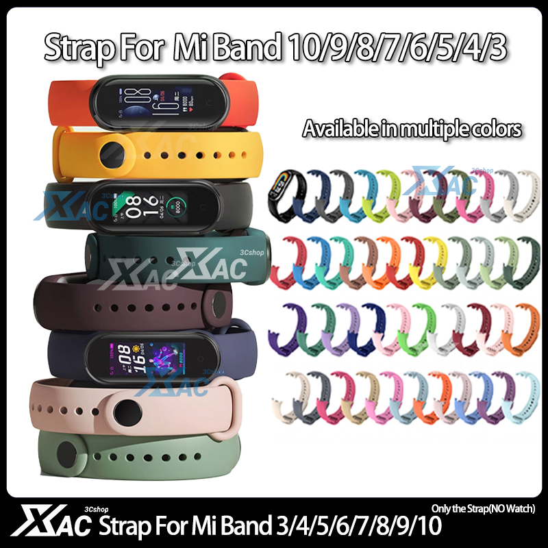 Xiaomi Mi Band 5 6 7 8 9 Dây đeo 3 4 Vòng đeo tay silicon Vòng đeo tay Xiaomi Mi Band 5 6 Mi5 Miband 10 Dây đeo cổ tay màu hồng Xiomi Mi Band 3 / 4 / 5 / 6