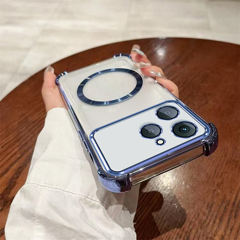 Ốp Lưng Cho Tecno Spark 40 Pro 40C spark40 Pro + Vỏ Điện Thoại Trong Suốt Hút Từ Tính Trong Suốt Mềm