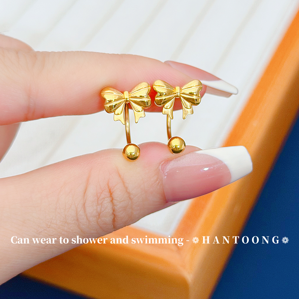 Bông Tai Nữ Bông Tai Vàng 24K Bông Tai Thép Không Gỉ Nữ Bông Tai Hợp Kim Titan Chính Hãng