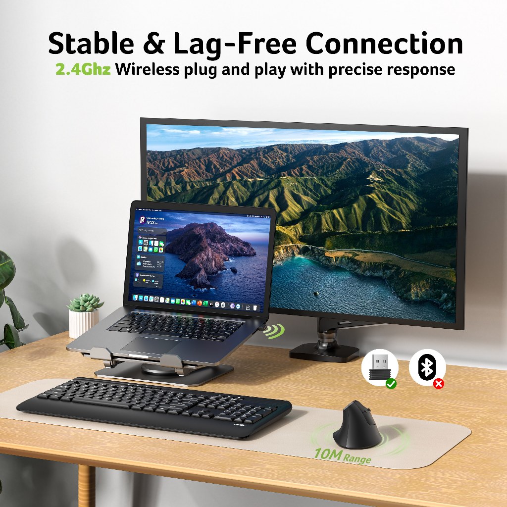 Acer Chuột dọc không dây Chuột máy tính dọc cho văn phòng Chuột Ergo có thể sạc lại Đầu thu USB 2.4GHz 800 / 1200 / 1600 DPI 6 nút cho máy tính xách tay PC và máy tính để bàn M05 | BigBuy360 - bigbuy360.vn