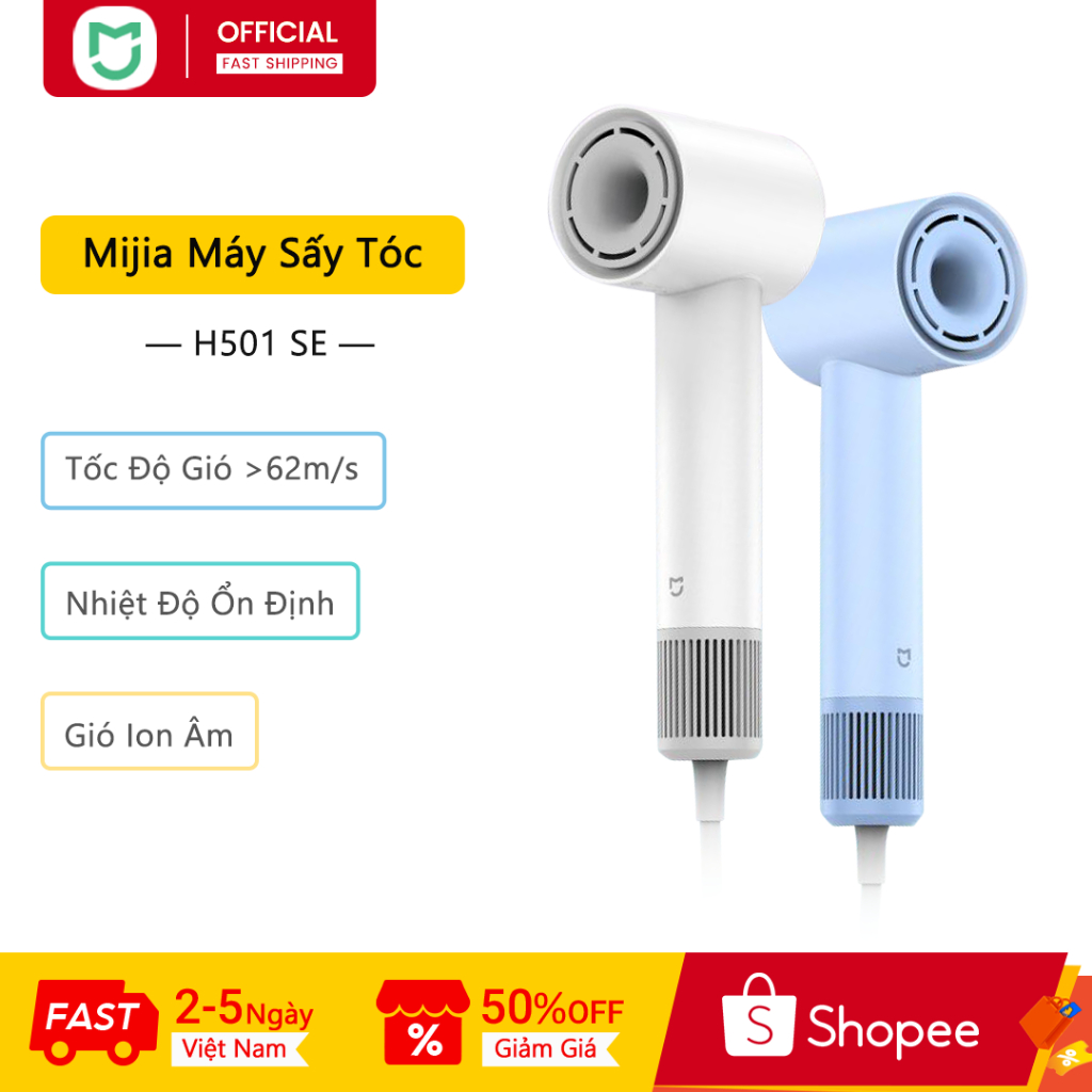 Máy sấy tóc Mijia H501 SE, Tóc khô tốc độ cao, Chăm sóc tóc Anion công suất cao, Động cơ không chổi 