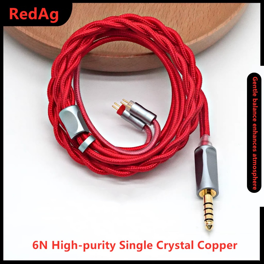 FENGRU RedAg 6N OCC Tai nghe HiFi Cáp đồng trục MMCX QDC 2Pin KZ C Pin cho HOLA Zero KATO Aria LAN C