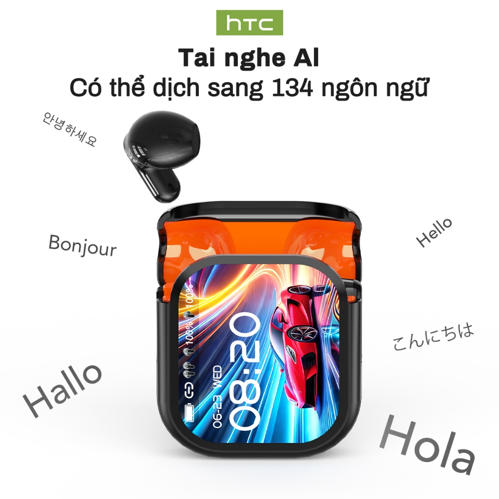 HTC NE20 AI Dịch thuật thời gian thực Tai nghe BluetoothTWS Bluetooth 5.4 Chất lượng âm thanh HiFi I