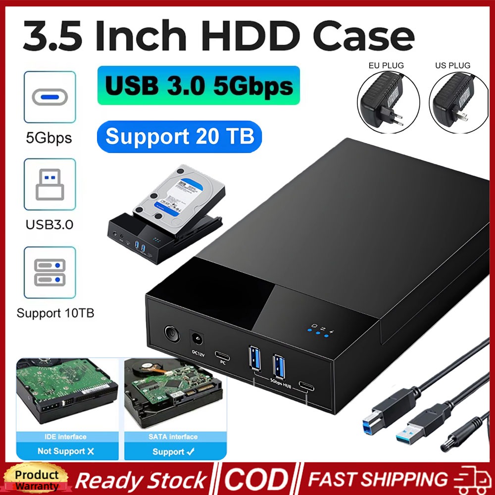 Ốp lưng HDD 2.5 / 3.5 inch USB3.0 Vỏ ổ cứng SATA sang USB 3.0 Đầu đọc ổ cứng gắn ngoài Bộ chuyển đổi