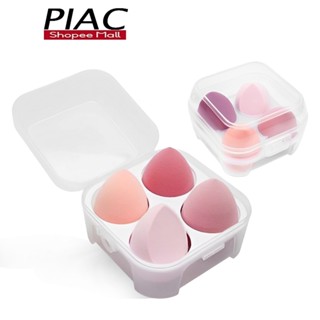  Hộp 4 Miếng Bọt Biển Nền PIAC Miếng Bọt Biển Trang Điểm Hình Giọt Nước Siêu Tiện Lợi Mềm Mại 
