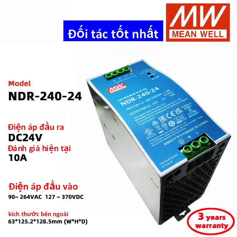 Mean WELL NDR-240-24 DC24V 10A NDR-240-48 DC48V 5A Bộ nguồn chuyển mạch Meanwell DC nguồn