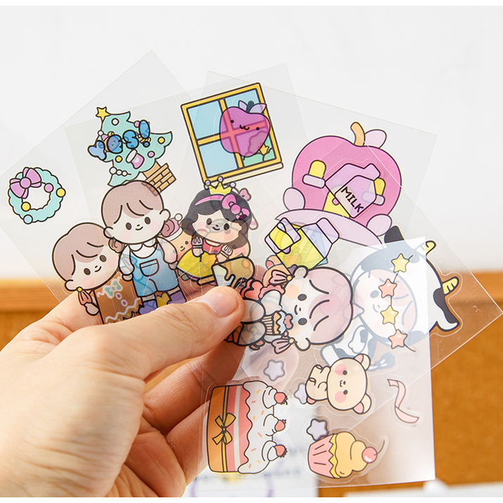 10 Miếng Dán Hoạt Hình Với Nhiều Họa Tiết Thú Cưng Trong Suốt 6Cm * 6Cm | BigBuy360 - bigbuy360.vn