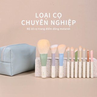  cọ trang điểm mini 10 chiếc morandi bộ cọ phấn mắt đầy đủ được trang bị túi đựng mini tinh tế và túi đựng mỹ phẩm dung tích lớn 