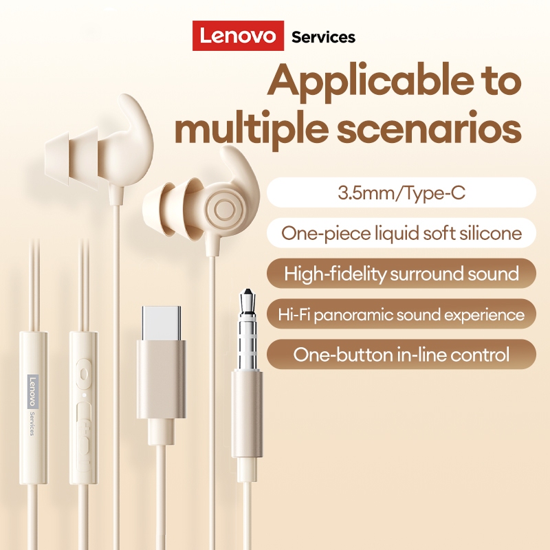 Tai nghe có dây Lenovo YF40 và tai nghe ngủ có thiết kế cách ly tiếng ồn và silicon mềm cho micrô ngủ bên plus HD | BigBuy360 - bigbuy360.vn