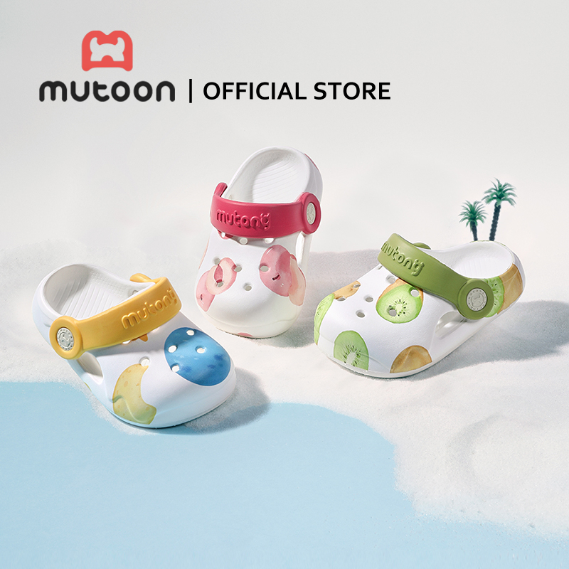 【Mutoon】Dép clog cho bé tập đi – Dép sandal đi biển mùa hè, thoáng khí, đế mềm, chống trượt, phù hợp cho bé trai và bé gái.
