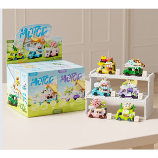 Khối xây dựng hoạt hình xe đẩy thực phẩm mô hình đường phố khối xây dựng đồ chơi quà tặng