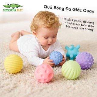 Bóng xúc giác cho bé Đồ Chơi Phát Triển Giác Quan Và Vận Động Tinh Cho Bé 6 Bóng Mềm Chút Chít An Toàn Mềm Bé 6 tháng tuổi