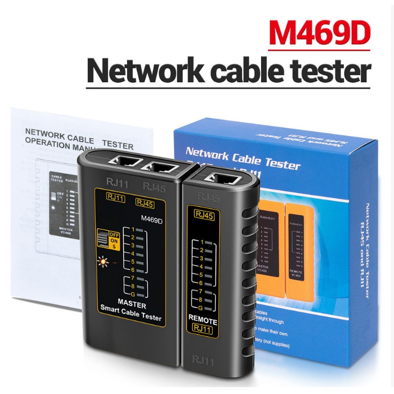 M469D RJ45 Cáp Lan Test Máy Kiểm Tra Cáp Mạng RJ45 RJ11 LAN Cáp Kiểm Tra Mạng Dụng Cụ Sửa Chữa