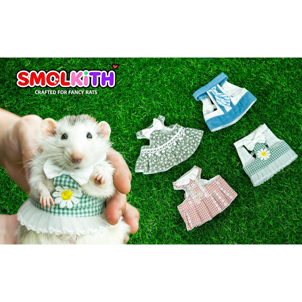 Đầm nút kẻ sọc màu hồng SMOLKITH Fancy Rat – Thiết kế móc treo có thể điều chỉnh, mềm mại và thoải m