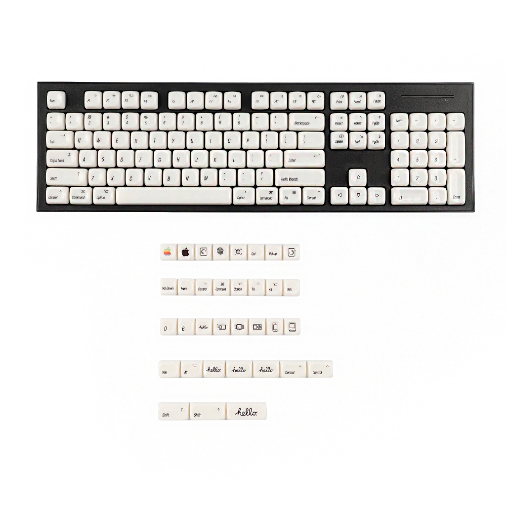 YMDK 138 Phím MAC Style Bề mặt sáng MOA Profile Chất liệu PC Keycaps in hàng đầu cho 61 / 68 / 87 / 