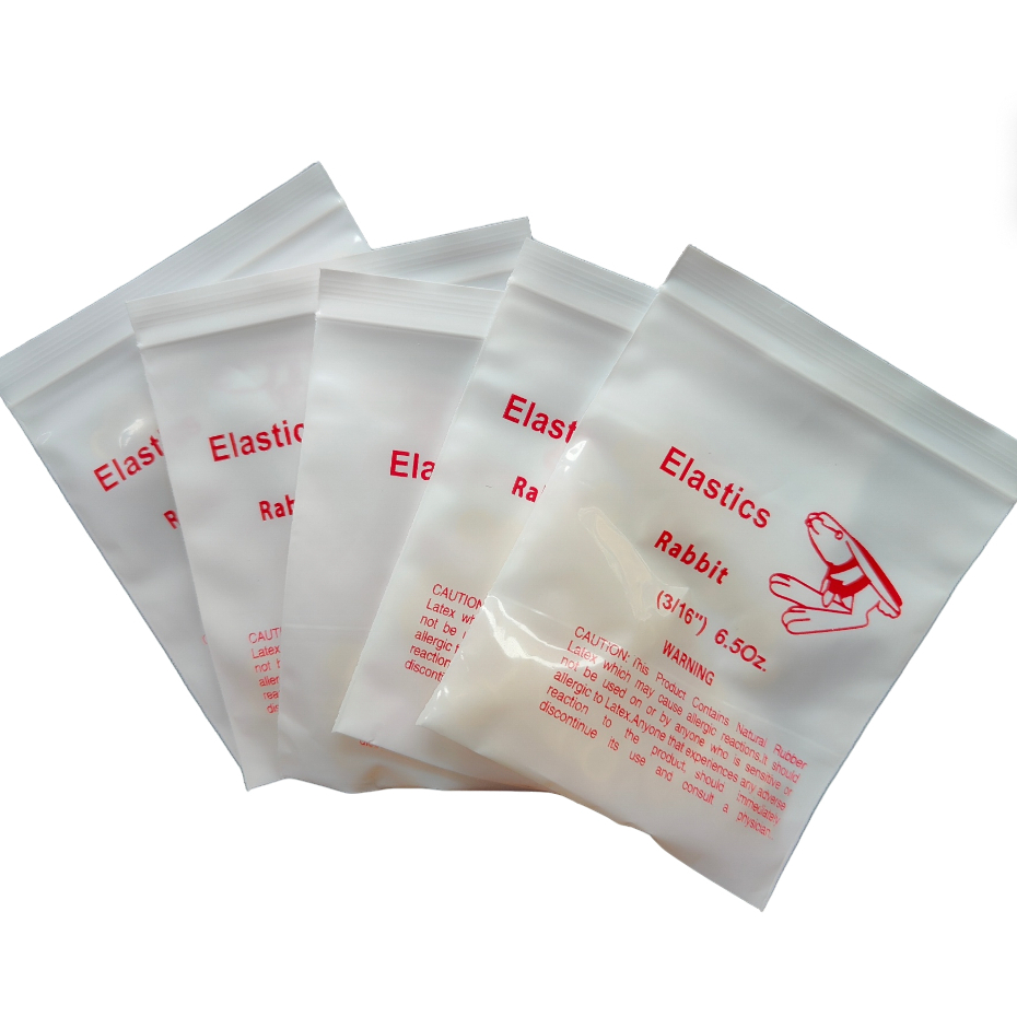 Dây cao su đàn hồi 10 túi | Thỏ đàn hồi | 3 / 16 @ 6.5Oz / 5.0 ounce