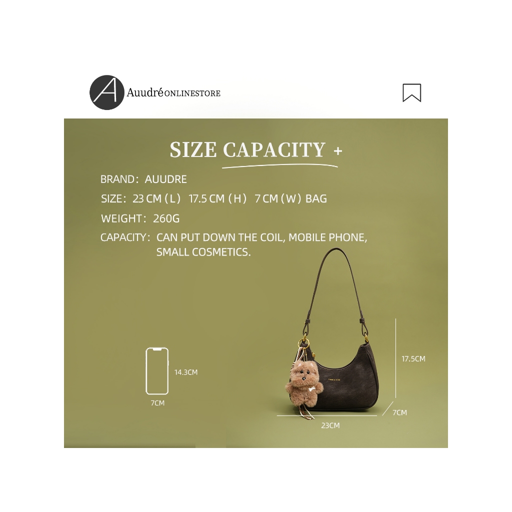 Túi đeo nách một vai Auudre Retro Túi xách nữ đi lại phù hợp | BigBuy360 - bigbuy360.vn
