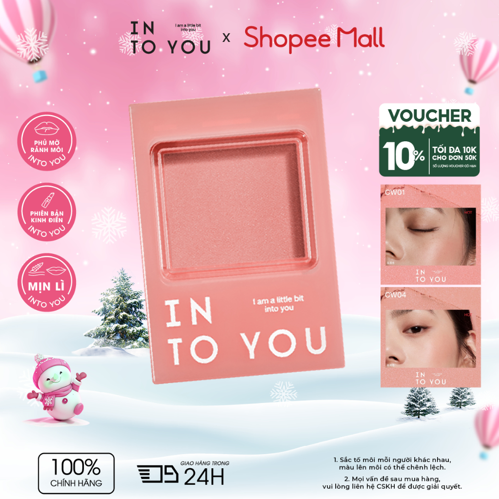 Má Hồng Kem INTO YOU Dễ Tán Lên Da Mịn Như Phấn Phù Hợp Makeup Tự Nhiên Style Hàn-Trung Blush CW 3.3