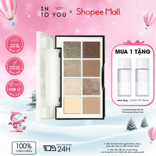  INTOYOU Bảng mắt 8 ô 8g tặng kèm 2 dầu tẩy trang mini 