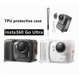 Ốp Bảo Vệ Trong Suốt TPU Cho Insta360 Go Ultra Có Dây Chống Mất Nắp Ống Kính Mềm Trong Suốt Thân Vỏ Bảo Vệ Toàn Diện Vỏ Chống Trầy Xước Phụ Kiện Bảo Vệ Camera Hành Động