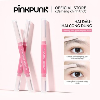 Dao cạo lông mày hai đầu PinkPunk dao tỉa lông mày tiện lợi không gỉ an toàn cho da Mỹ Phẩm