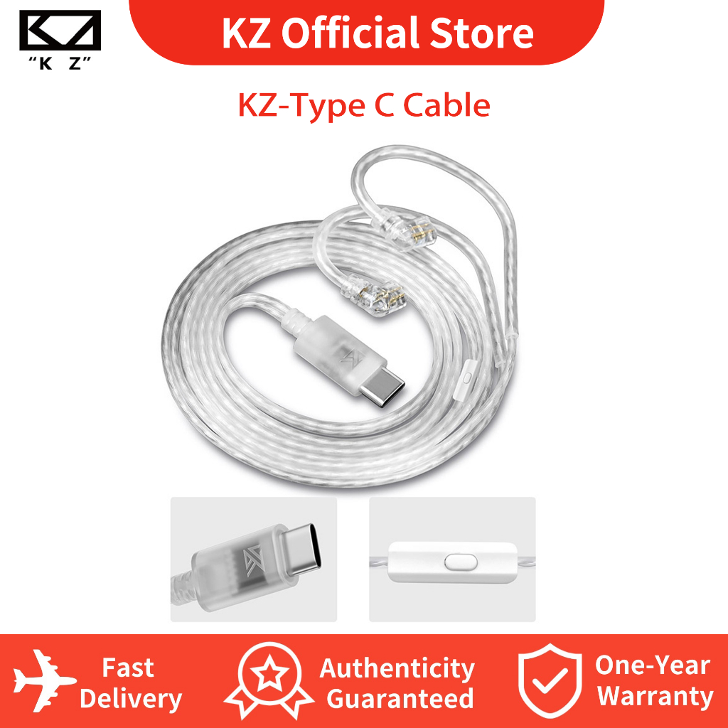 Cáp tai nghe thay thế KZ Loại C UBC C PIN cho DQ6, ZSN, ZSN PRO, ZS10 PRO, ZSX, ZSN PRO X, ZAX, AST,