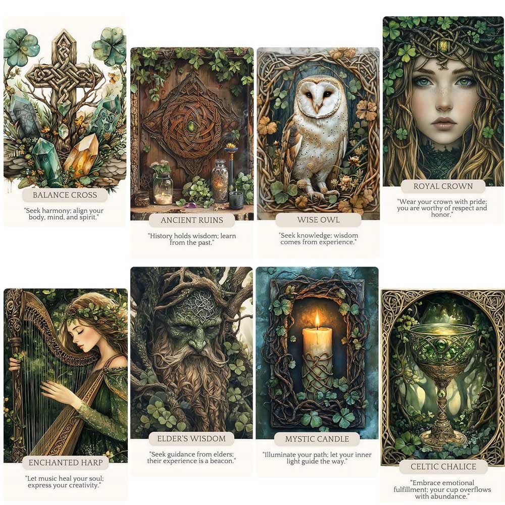 Bộ 50, 13x8cm, Celtic Magic Oracle Cards, Trò chơi bài Tarot