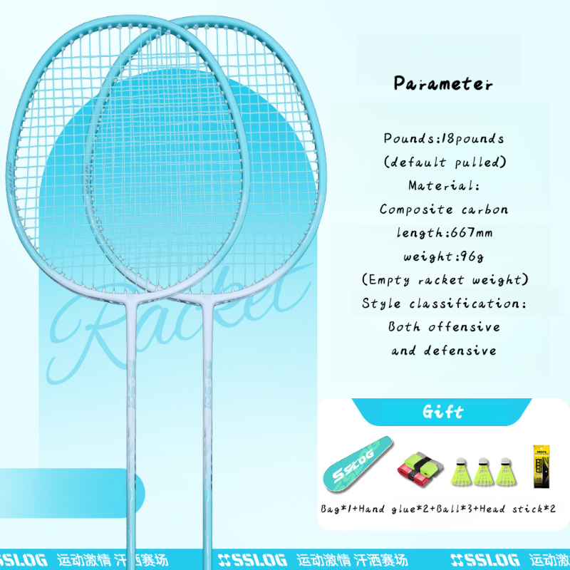 【Urbano】🐥 Bộ 2 Vợt Cầu Lông Carbon Siêu Nhẹ 100g – Căng 18lbs, Cho Trẻ Em & Người Lớn | Vợt Tập Luyệ