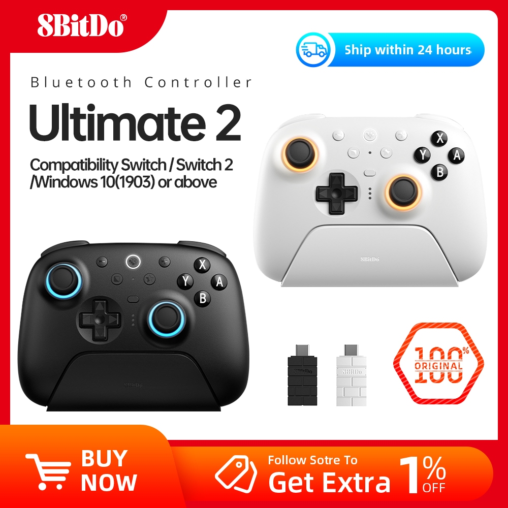 Bộ điều khiển Bluetooth 8BitDo Ultimate 2 với Bộ điều khiển cần điều khiển TMR Đế sạc cho Nintendo S