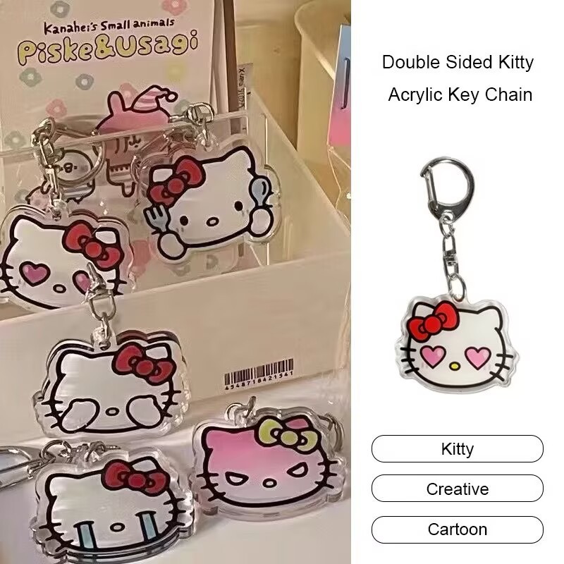 Hello kitty Đồ trang trí Túi đi học Túi điện thoại di động Đồ trang trí Móc khóa hoạt hình