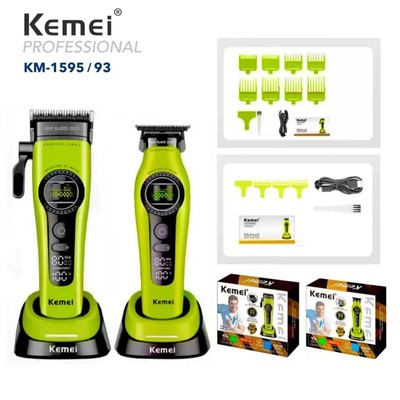 Kemei 1593 1595 Tông Đơ Cắt Tóc Chuyên Nghiệp Cắt Tóc F1 -Super Động Cơ Bên Ngoài Động Cơ Không Chổi Than Máy Cắt Tóc