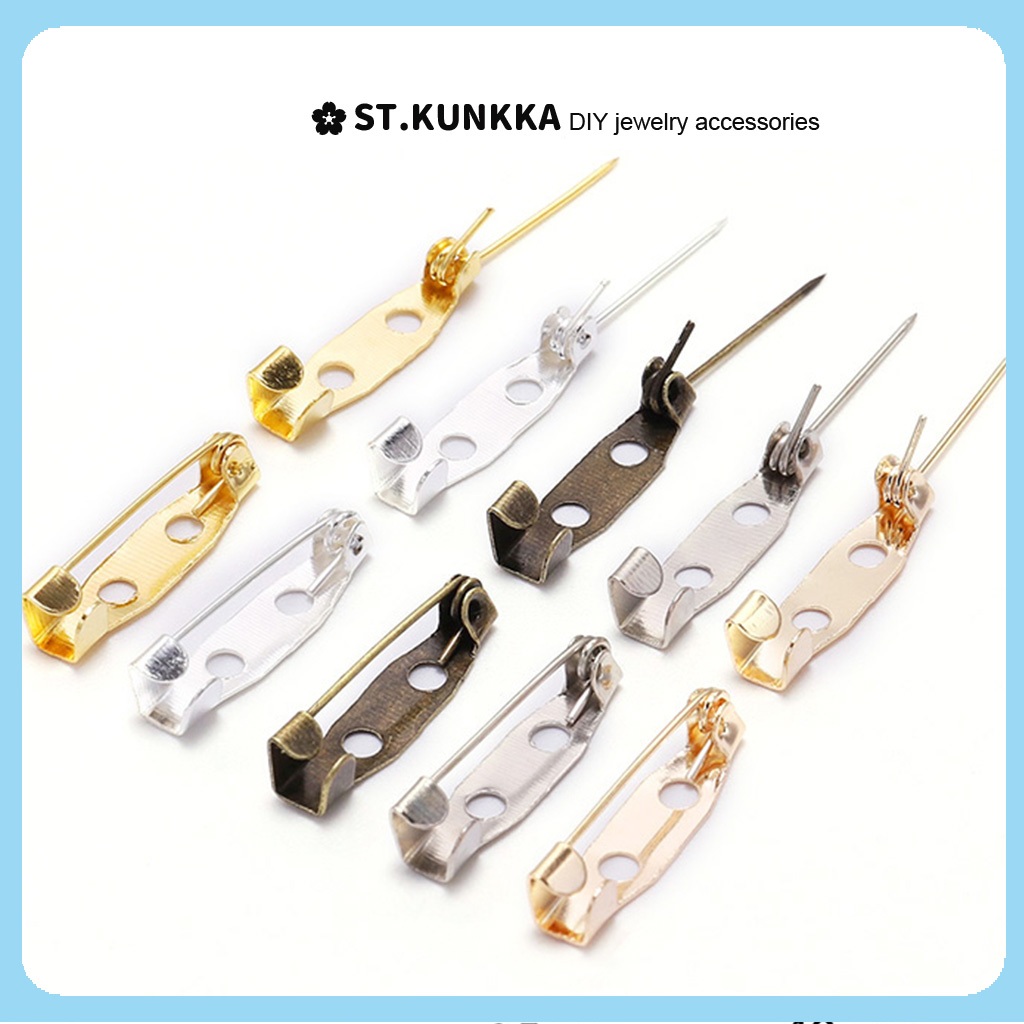 St.kunkka 50 Cái / lốc 15 20 25 30 35 mm Thổ Cẩm Kẹp Đế An Toàn Chân Trâm Trống Đế Cho DIY Trang Sức