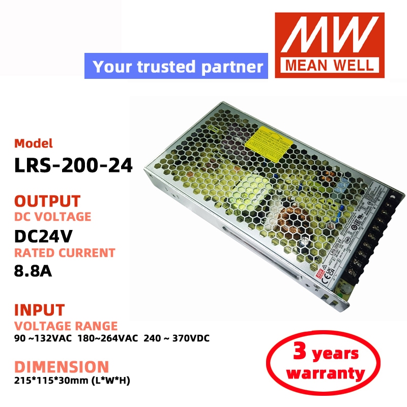 MEAN WELL LRS-200-24 LRS-200-12 LRS-200-15 LRS-200-5 LRS-200-36 LRS-200-48 Nguồn chuyển mạch Nguồn đ