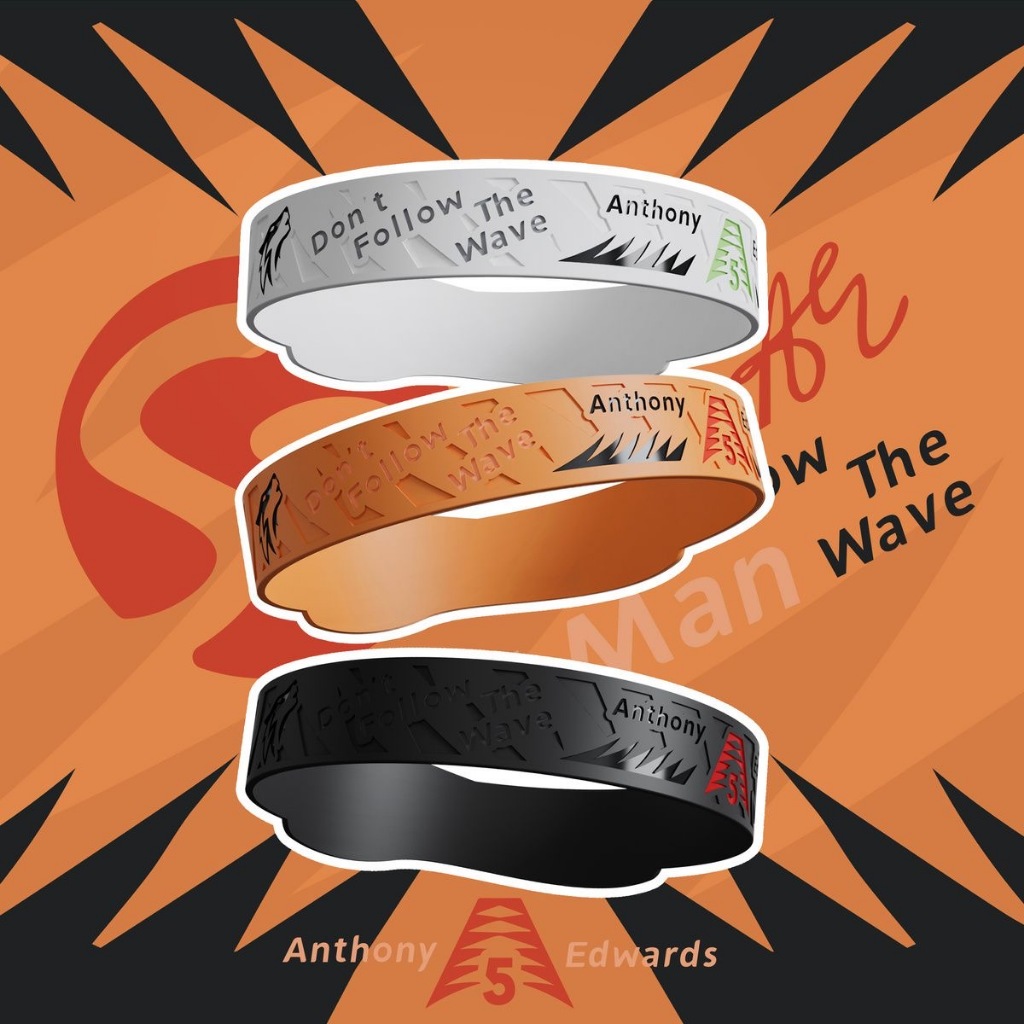 Anthony Edwards Ant-Man 2 Kích Cỡ Baller Ban Nhạc Cao Su Thể Thao Vòng Tay Ngôi Sao Bóng Rổ NBA Vòng