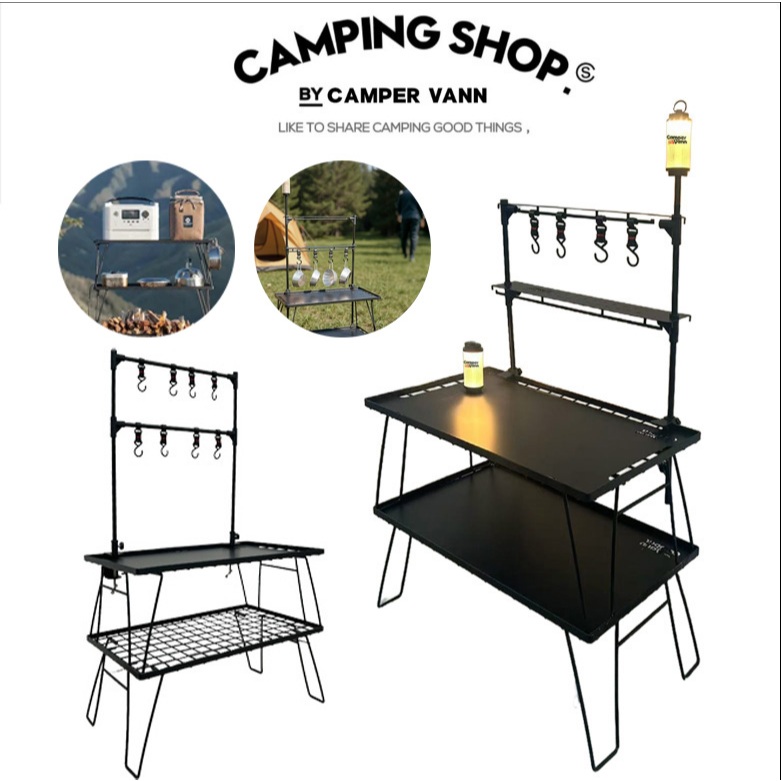 Bàn gấp gọn camping, dã ngoại du lịch cắm trại gọn nhẹ tiện lợi, bàn xếp gấp gọn bằng hợp kim cacbon