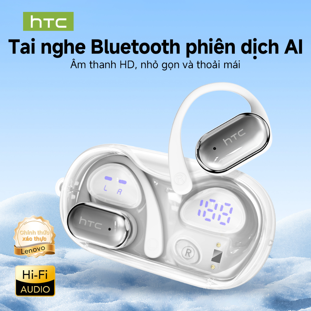 HTC NE37 Tai nghe dịch AI Tai nghe không dây 6.0 Dịch 134 ngôn ngữ Chất lượng âm thanh HiFi Vừa vặn thoải mái Thời lượng pin dài Chế độ dịch | BigBuy360 - bigbuy360.vn