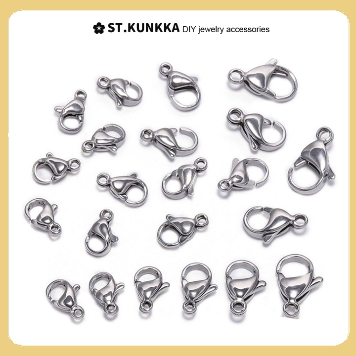 St.kunkka 10-30 miếng/thép không gỉ 9-15mm tôm hùm kẹp DIY phụ kiện trang sức