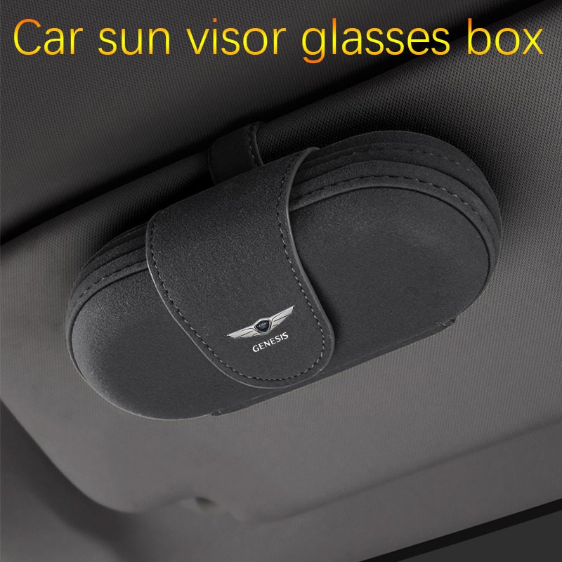 Hộp kính che nắng ô tô Hộp đựng kính râm từ tính da lộn di động cho Genesis G80 GV70 GV80 GV80 GV60 