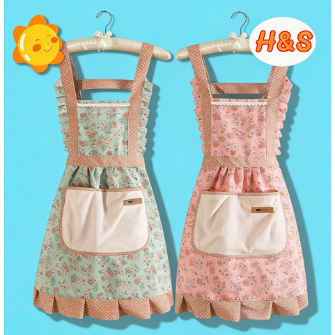 Tạp dề công chúa xinh đẹp Nhà bếp Vải gia dụng Tạp dề chống bẩn chống dầu