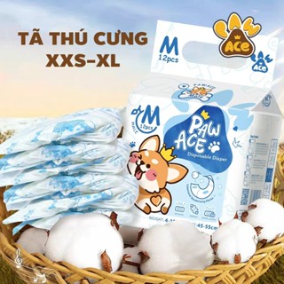 12 miếng tã dành cho thú cưng siêu thấm dùng một lần Tã chó mèo đực và cái XXS-XL